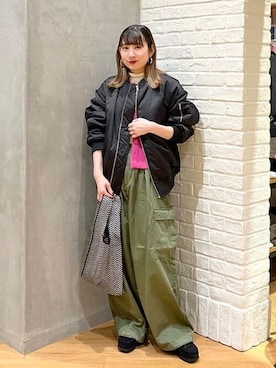 「ボーイッシュ」｜「アイテム（MA-1）」を使った、B:MING by BEAMS WOMENさん（レディース・158cm）の秋コーディネート
