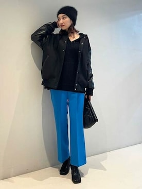 「BEAMS」｜「アイテム（スタジャン）」を使った、B:MING by BEAMS WOMENさん（レディース・166cm）の秋コーディネート