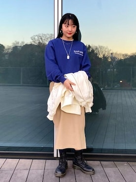 「BEAMS」｜「アイテム（MA-1）」を使った、B:MING by BEAMS WOMENさん（レディース・157cm）の冬コーディネート