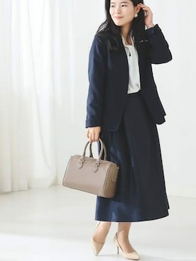 「BEAMS」｜「アイテム（ノーカラージャケット）」を使った、B:MING by BEAMS WOMENさん（レディース・152cm）の冬コーディネート