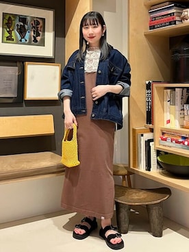 「Manhattan Portage（マンハッタンポーテージ）のアイテム（ワンピース/ドレス）」を使った、B:MING by BEAMS WOMENさん（レディース・158cm）の冬コーディネート