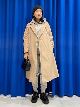「BEAMS」｜「アイテム（トレンチコート）」を使った、B:MING by BEAMS WOMENさん（レディース・155cm）の冬コーディネート