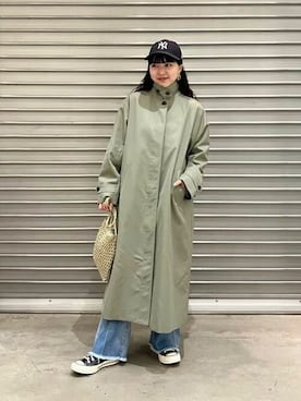 「BEAMS」｜「アイテム（ステンカラーコート）」を使った、B:MING by BEAMS WOMENさん（レディース・155cm）の冬コーディネート