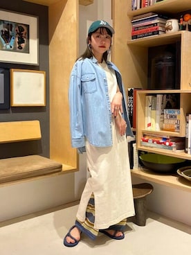 「Manhattan Portage（マンハッタンポーテージ）のアイテム（ワンピース/ドレス）」を使った、B:MING by BEAMS WOMENさん（レディース・157cm）の春コーディネート