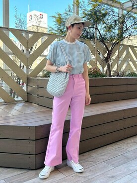 「アイテム（トートバッグ、シルバー系）」を使った、B:MING by BEAMS WOMENさん（レディース・165cm）の春コーディネート