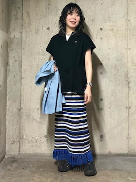 「Lee（リー）のアイテム（シャツ/ブラウス）」を使った、B:MING by BEAMS WOMENさん（レディース・165cm）の春コーディネート