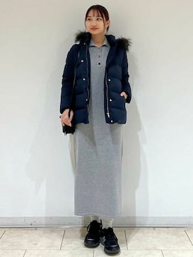 「河田フェザー（カワダフェザー）のアイテム（ダウンジャケット/コート）」を使った、B:MING by BEAMS WOMENさん（レディース・166cm）の秋コーディネート