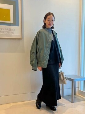 「セットアイテム」｜「アイテム（MA-1）」を使った、B:MING by BEAMS WOMENさん（レディース・158cm）の冬コーディネート