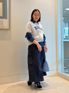 「Lee（リー）のアイテム（シャツ/ブラウス）」を使った、B:MING by BEAMS WOMENさん（レディース・158cm）の春コーディネート
