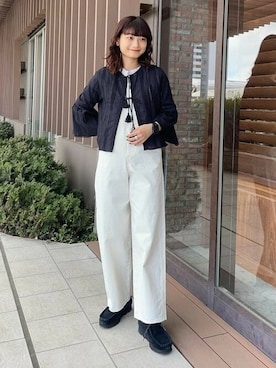 「Lee（リー）のアイテム（オールインワン・サロペット）」を使った、B:MING by BEAMS WOMENさん（レディース・160cm）の春コーディネート