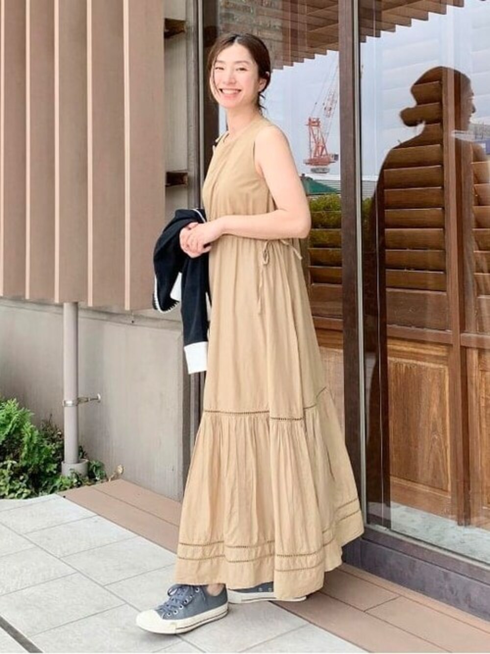 ティアード ノースリーブ マキシ ワンピース（S～M）を使った人気