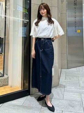 「Lee（リー）のアイテム（スカート）」を使った、B:MING by BEAMS WOMENさん（レディース・164cm）の春コーディネート