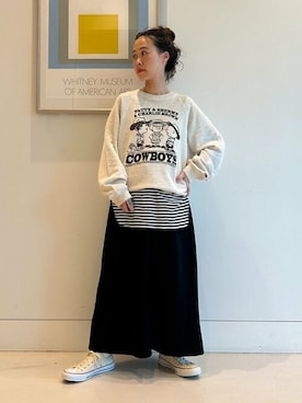 「FRUIT OF THE LOOM（フルーツオブザルーム）のアイテム」を使った、B:MING by BEAMS WOMENさん（レディース・160cm）の秋コーディネート