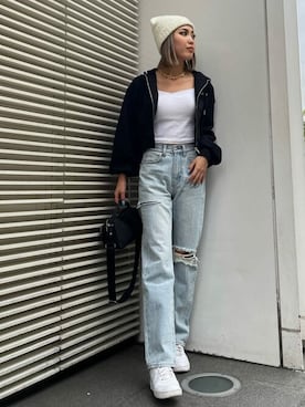 「EGOIST（エゴイスト）のアイテム」を使った、EGOIST staffさん（レディース・165cm）の冬コーディネート