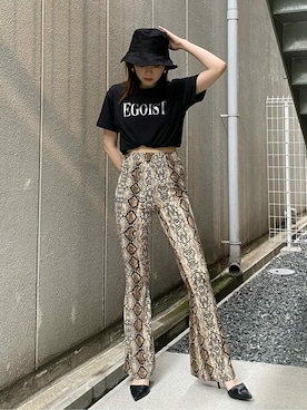 「EGOIST（エゴイスト）のアイテム（帽子）」を使った、EGOIST staffさん（レディース・159cm）の春コーディネート