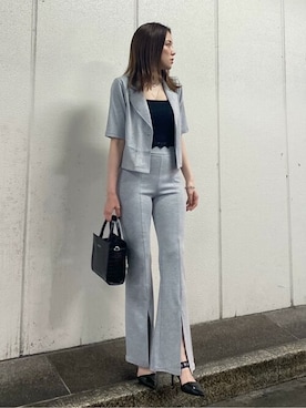 「EGOIST（エゴイスト）のアイテム（セットアップ）」を使った、EGOIST staffさん（レディース・159cm）の春コーディネート