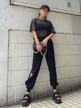 「EGOIST（エゴイスト）のアイテム（キャップ）」を使った、EGOIST staffさん（レディース・165cm）の夏コーディネート