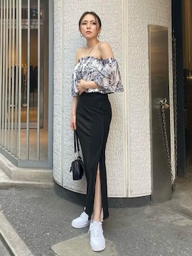 「EGOIST（エゴイスト）のアイテム（その他トップス）」を使った、EGOIST staffさん（レディース・159cm）の夏コーディネート