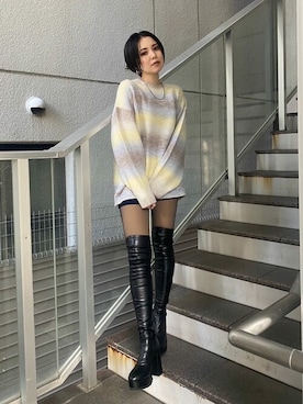 「EGOIST（エゴイスト）のアイテム（トップス）」を使った、EGOIST staffさん（レディース・159cm）の冬コーディネート