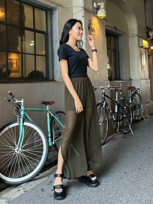 seytoサイズ3 / チュールレイヤードシアーワイドパンツ Tulle layered sheer wide pants / チュールレイヤードシアー