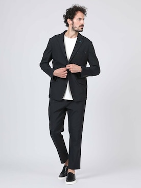 「ネイビー×ホワイト」｜Psycho Bunny officialさん（メンズ・186cm）の秋コーディネート