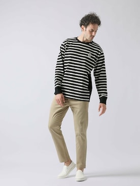 「アイテム（チノパンツ）」を使った、Psycho Bunny officialさん（メンズ・186cm）の秋コーディネート