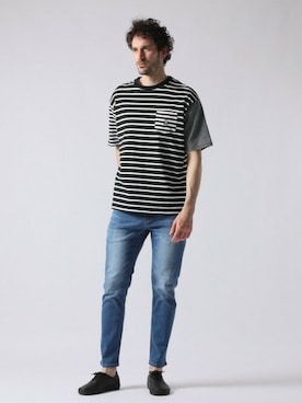 「ポケットＴシャツ」｜Psycho Bunny officialさん（メンズ・186cm）の春コーディネート