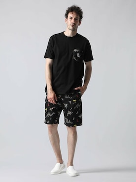 「ポケットＴシャツ」｜Psycho Bunny officialさん（メンズ・186cm）の夏コーディネート