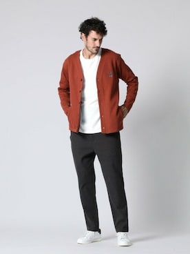 「アイテム（スラックス）」を使った、Psycho Bunny officialさん（メンズ・186cm）の秋コーディネート