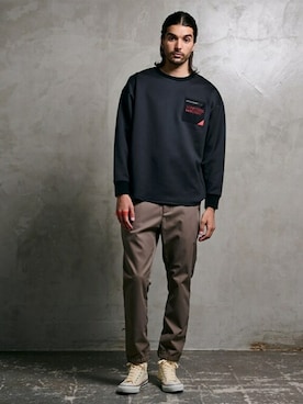 「ジョガーパンツ」｜Psycho Bunny officialさん（メンズ・183cm）の冬コーディネート