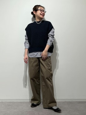 「アイテム（チノパンツ）」を使った、sayakaさん（レディース・153cm）の冬コーディネート