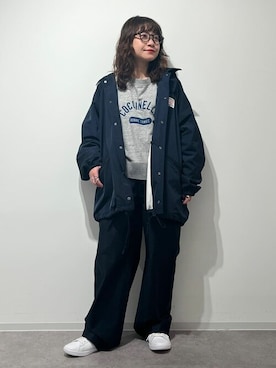 「human woman（ヒューマンウーマン）の◆コンパクトライトモールスキンパンツ（その他パンツ）」を使った、sayakaさん（レディース・153cm）の冬コーディネート