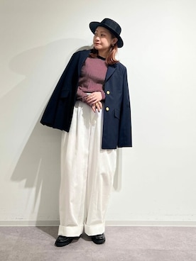 「マリン」｜「アイテム（ジャケット/アウター）」を使った、sayakaさん（レディース・153cm）の春コーディネート
