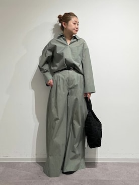 「アイテム（かごバッグ）」を使った、sayakaさん（レディース・153cm）の春コーディネート