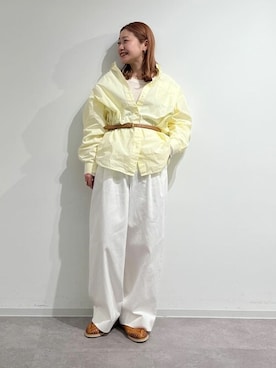 「アイテム（ベルト、ベージュ系）」を使った、sayakaさん（レディース・153cm）の春コーディネート