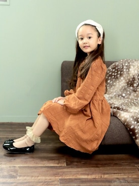 「ロングヘア」｜「アイテム（バレエシューズ）」を使った、sorotto_sさん（キッズ・114cm）の秋コーディネート