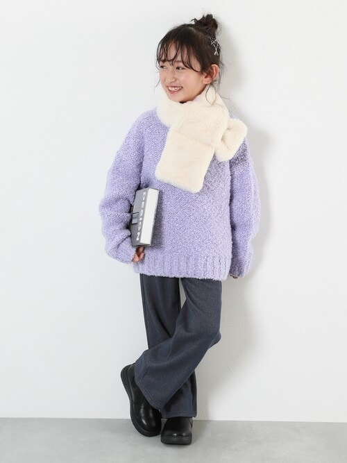 devirockさんのTシャツ/カットソー「綿100% お洗濯してもよれにくい 無地 ビッグシルエット 袖リブ 長袖Tシャツ ロンT【通園通学におすすめ】(devirock|デビロック)」を使ったコーディネート