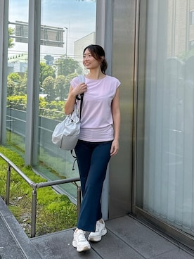 「アイテム（バックパック/リュック）」を使った、Julierさん（レディース・165cm）の夏コーディネート