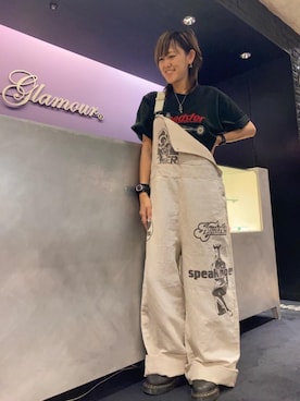 「アイボリー」｜「アイテム（サロペット/オーバーオール）」を使った、Yukaさん（レディース・155cm）の夏コーディネート