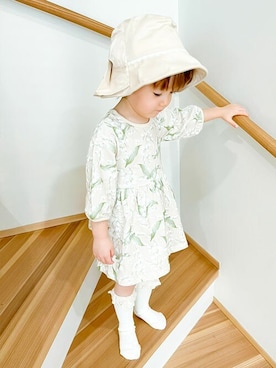 「la poche biscuit（ラポシェビスキュイ）のアイテム（帽子）」を使った、DIL baby&kids shopさん（キッズ・92cm）の春コーディネート
