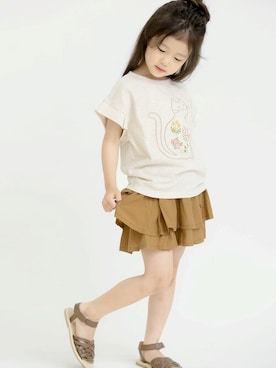 「la poche biscuit（ラポシェビスキュイ）のアイテム（トップス）」を使った、DIL baby&kids shopさん（キッズ・109cm）の春コーディネート