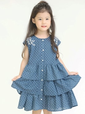 「la poche biscuit（ラポシェビスキュイ）のアイテム（ワンピース/ドレス）」を使った、DIL baby&kids shopさん（キッズ・109cm）の春コーディネート