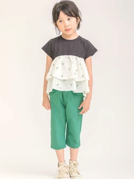 「７分丈パンツ」｜DIL baby&kids shopさん（キッズ・112cm）の春コーディネート