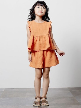 「la poche biscuit（ラポシェビスキュイ）のアイテム（トップス）」を使った、DIL baby&kids shopさん（キッズ・111cm）の春コーディネート