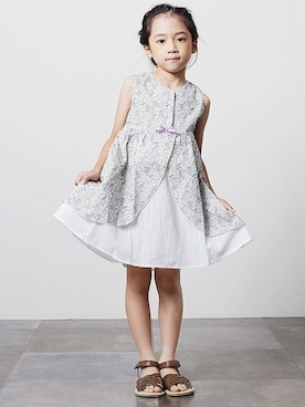 「la poche biscuit（ラポシェビスキュイ）のアイテム（ワンピース/ドレス）」を使った、DIL baby&kids shopさん（キッズ・111cm）の春コーディネート