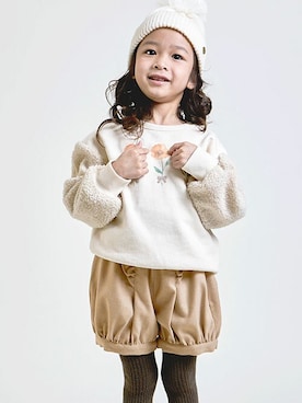 「ボアトレーナー」｜DIL baby&kids shopさん（キッズ・105cm）の秋コーディネート
