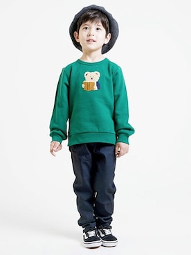 「la poche biscuit（ラポシェビスキュイ）のアイテム（スウェット）」を使った、DIL baby&kids shopさん（キッズ・106cm）の秋コーディネート