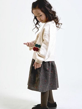 「la poche biscuit（ラポシェビスキュイ）のアイテム（ワンピース/ドレス）」を使った、DIL baby&kids shopさん（キッズ・105cm）の秋コーディネート