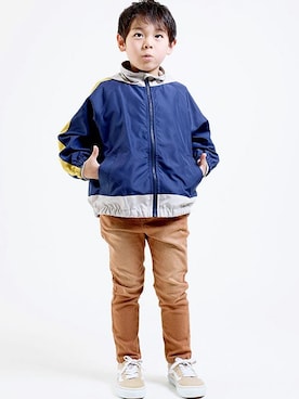 「DILASH（ディラッシュ）のアイテム（その他アウター）」を使った、DIL baby&kids shopさん（キッズ・111cm）の秋コーディネート