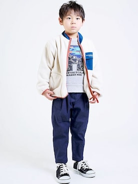 「DILASH（ディラッシュ）のアイテム（その他アウター）」を使った、DIL baby&kids shopさん（キッズ・111cm）の秋コーディネート